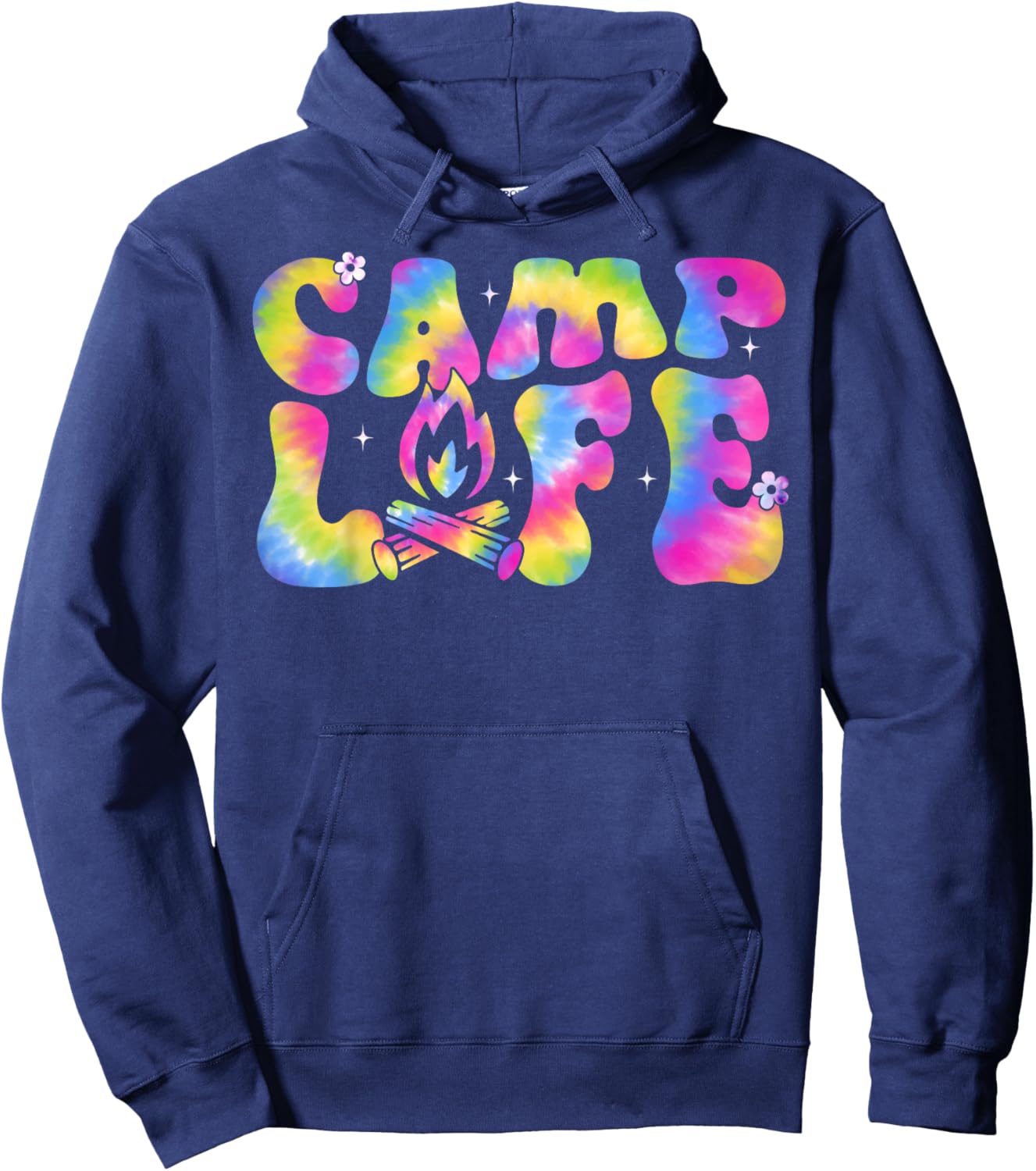 Summer Camp Life Camping Summer Tie Dye Groovy Men Women Hoodie - Hoodie | Navy
