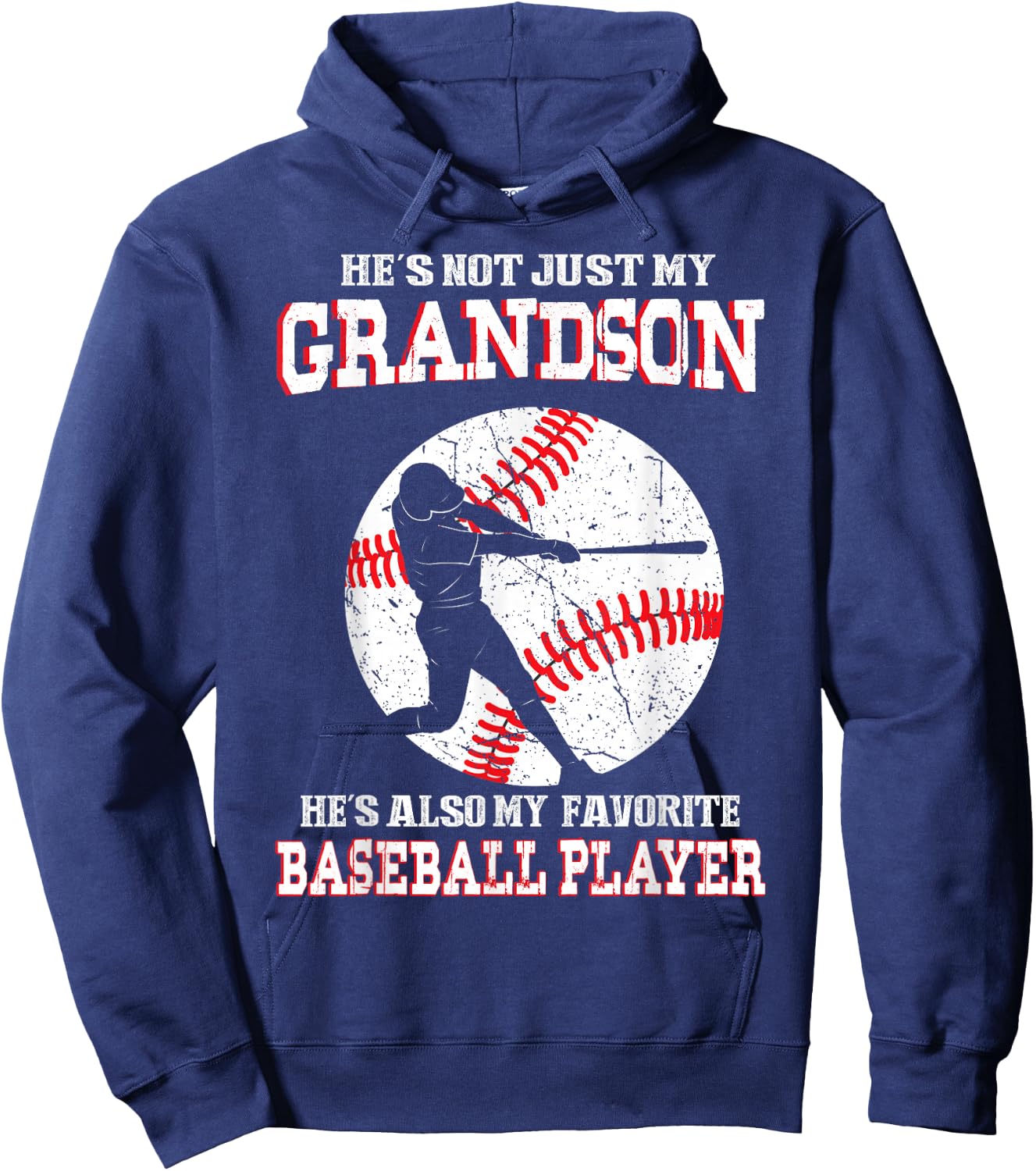 Not Just My Grandson He's Also My Favorite Baseball Player Hoodie - Hoodie | Navy