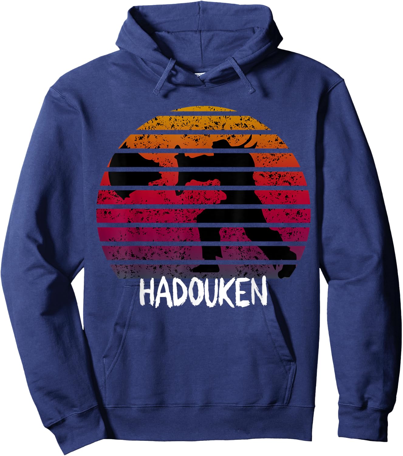Retro Vintage Hadouken Fighter Hoodie - Hoodie | Navy