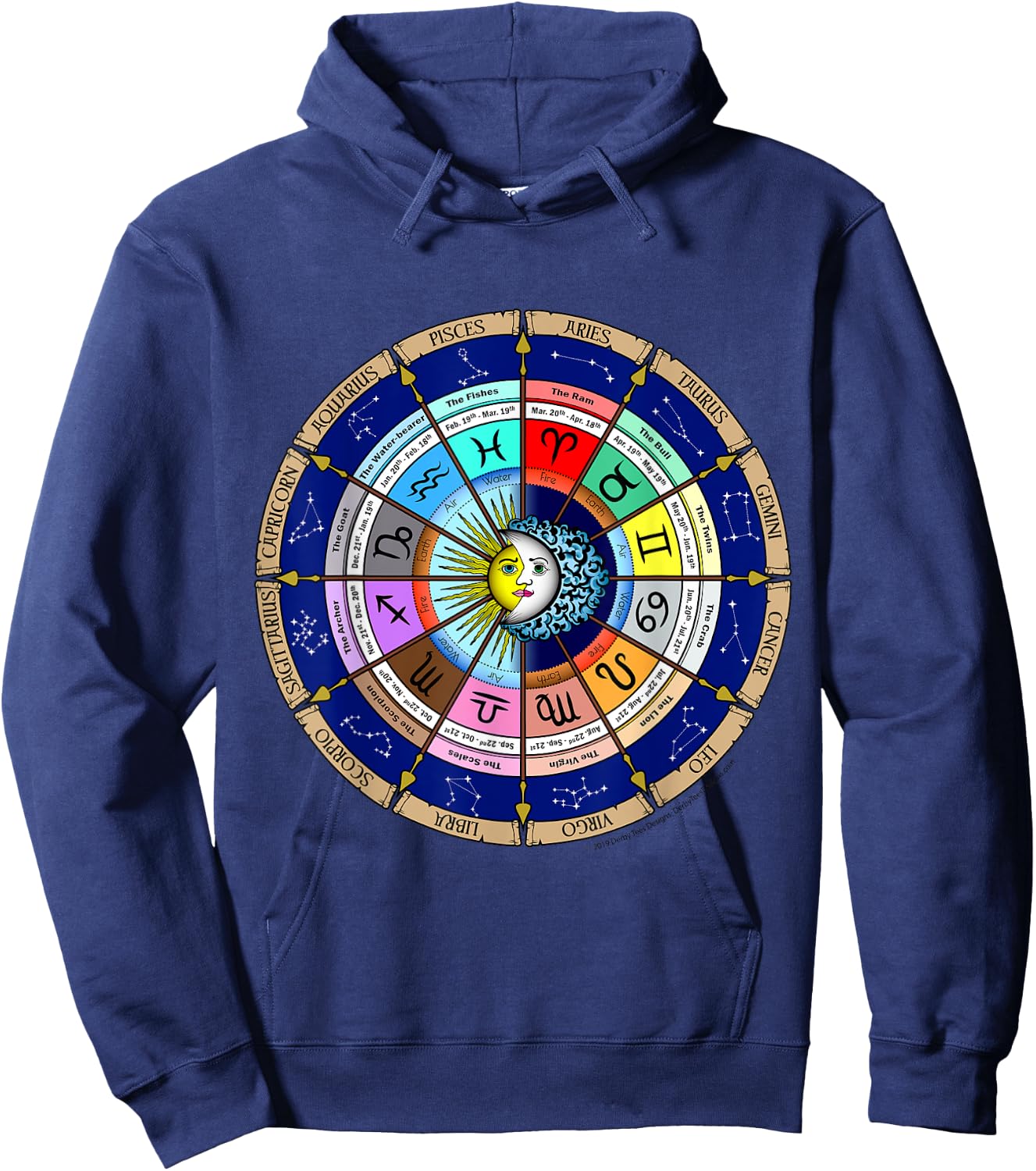 2020 Astrology Horoscope Zodiac Star Sign Spiritual Calendar Hoodie - Hoodie | Navy