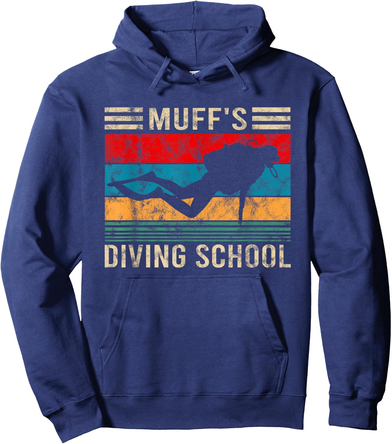 Muffs Diving School Funny Scuba Diver Gift Hoodie - Hoodie | Navy