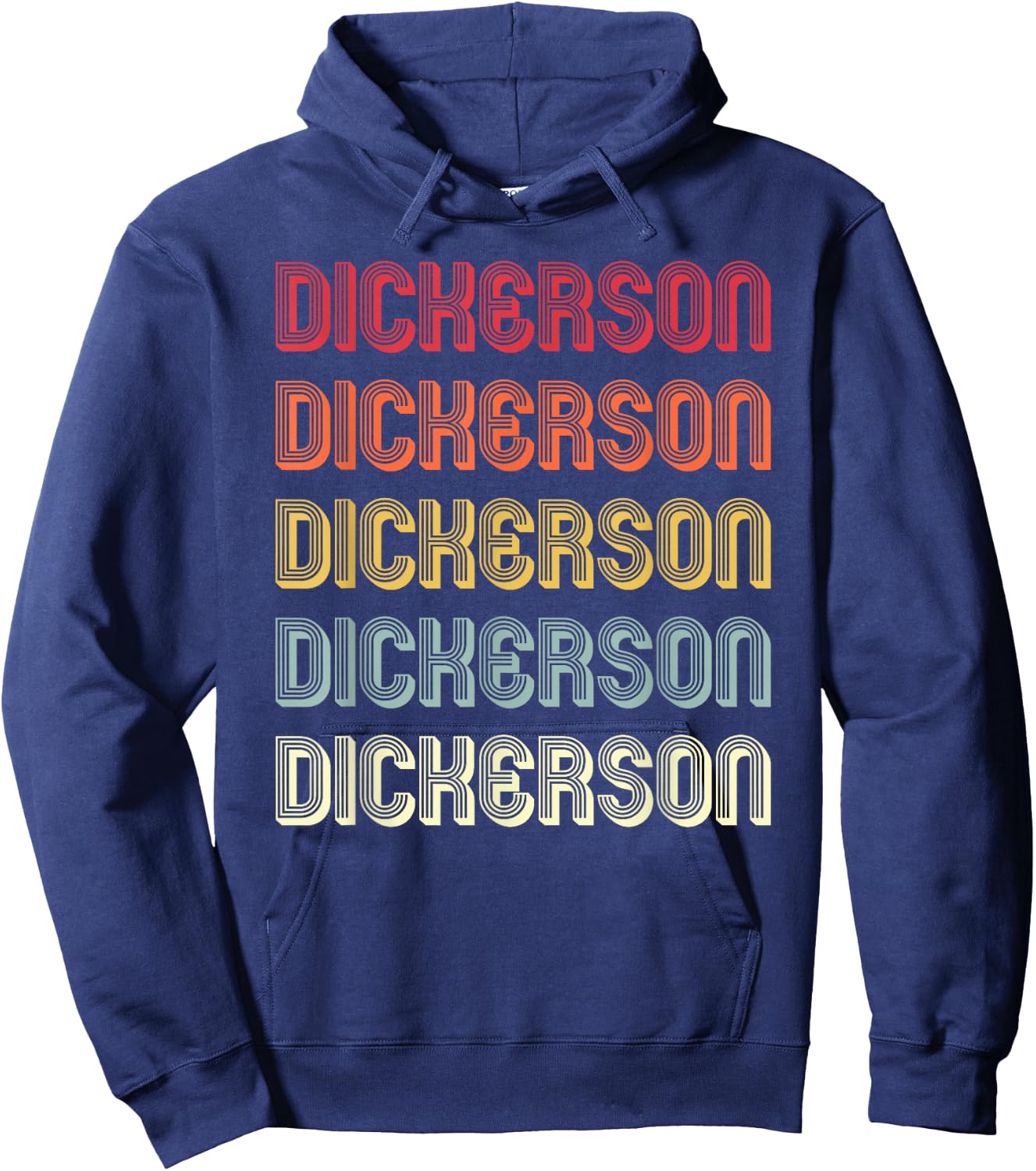 DICKERSON Gift Surname Funny Retro Vintage Birthday Reunion Hoodie - Hoodie | Navy