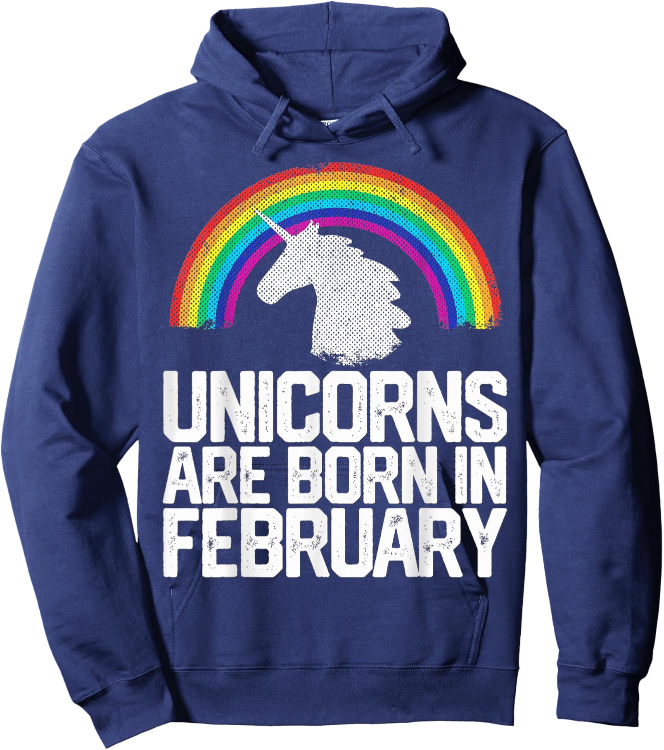 Unicorns Are Born In February Birthday Gift Women Girls Teen Hoodie - Hoodie | Navy