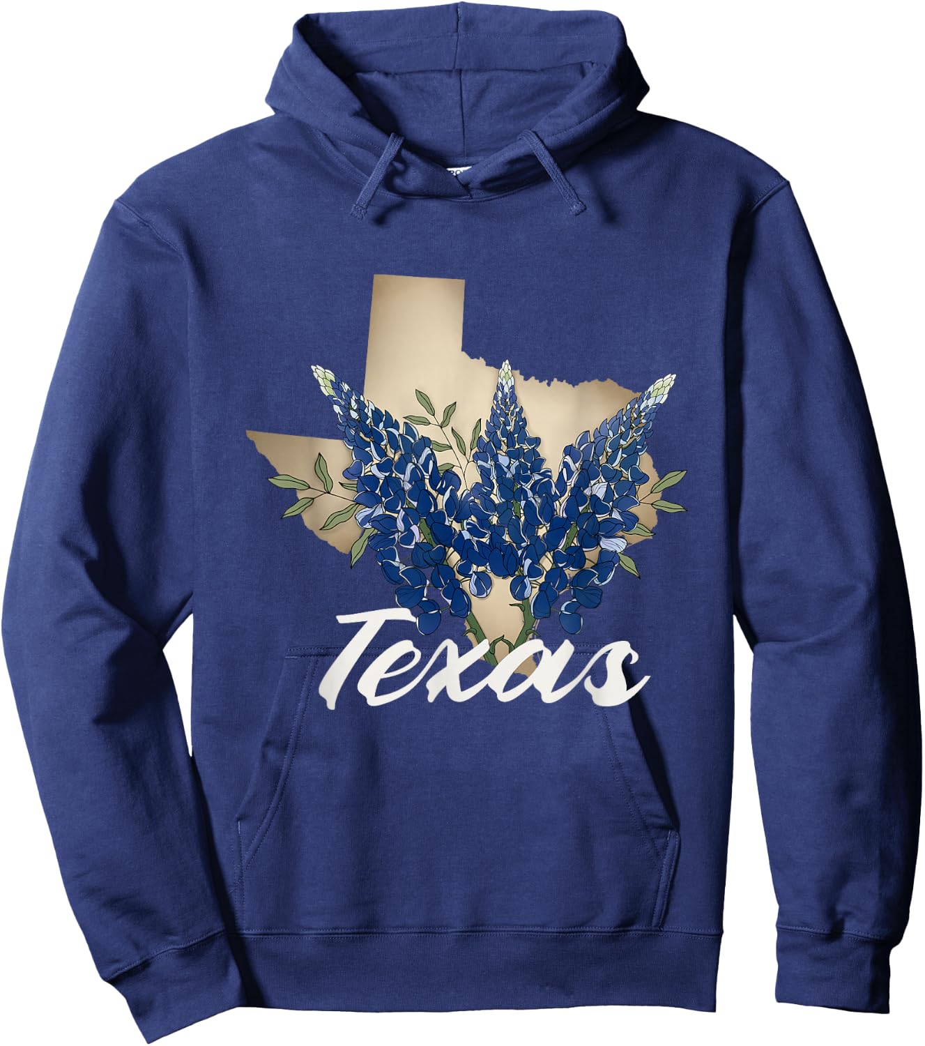 Texas Bluebonnet Pride with Spring Wildflowers Hoodie - Hoodie | Navy