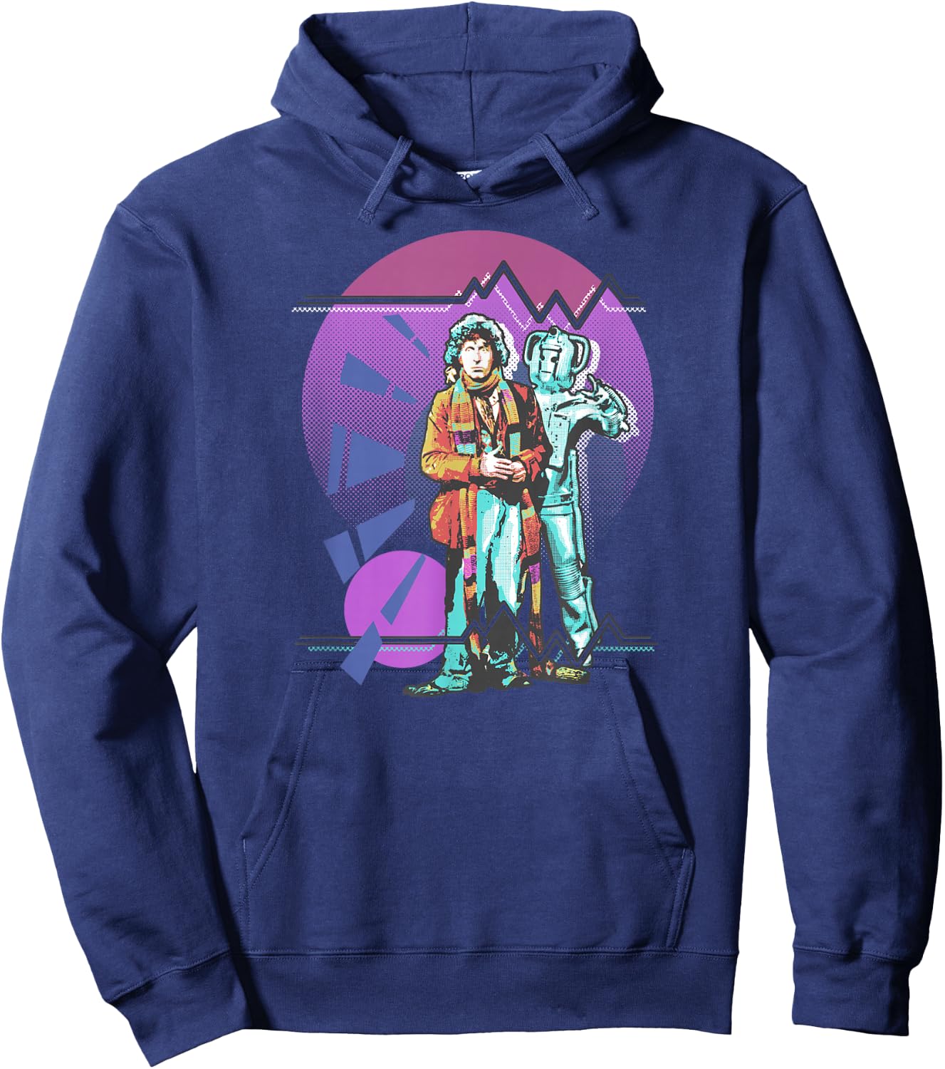 Pop Art 4th Doctor Baker Cosmic Time Travel Fan Hoodie - Hoodie | Navy