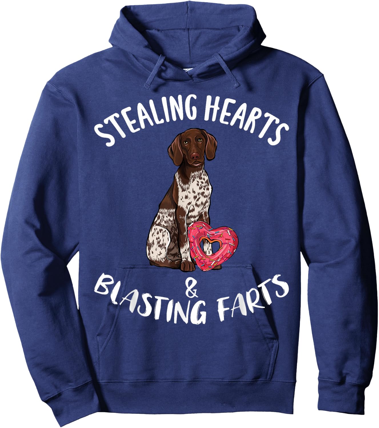 Stealing Hearts Blasting Farts German Shorthaired Pointer Hoodie - Hoodie | Navy