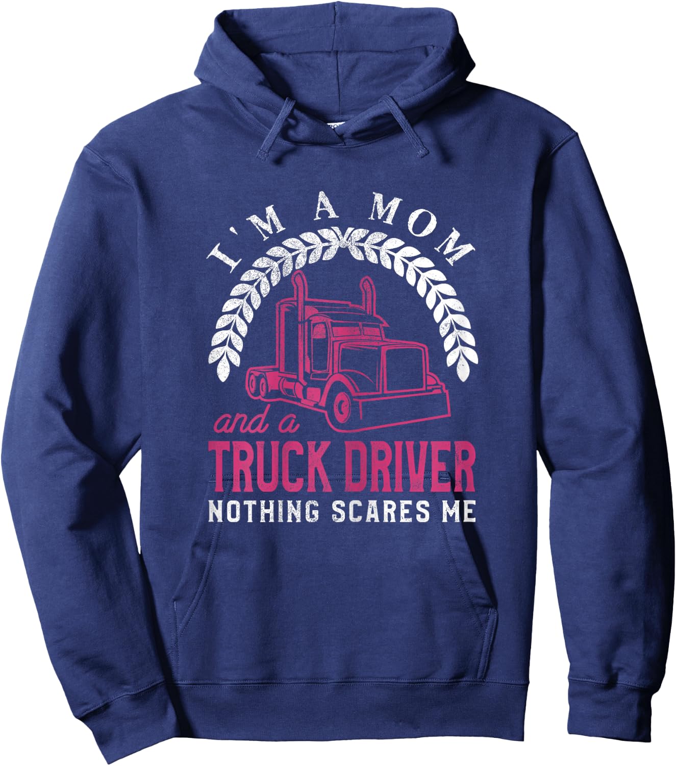Truck Driver Mom Funny Cool Trucker Mother Gift Hoodie - Hoodie | Navy