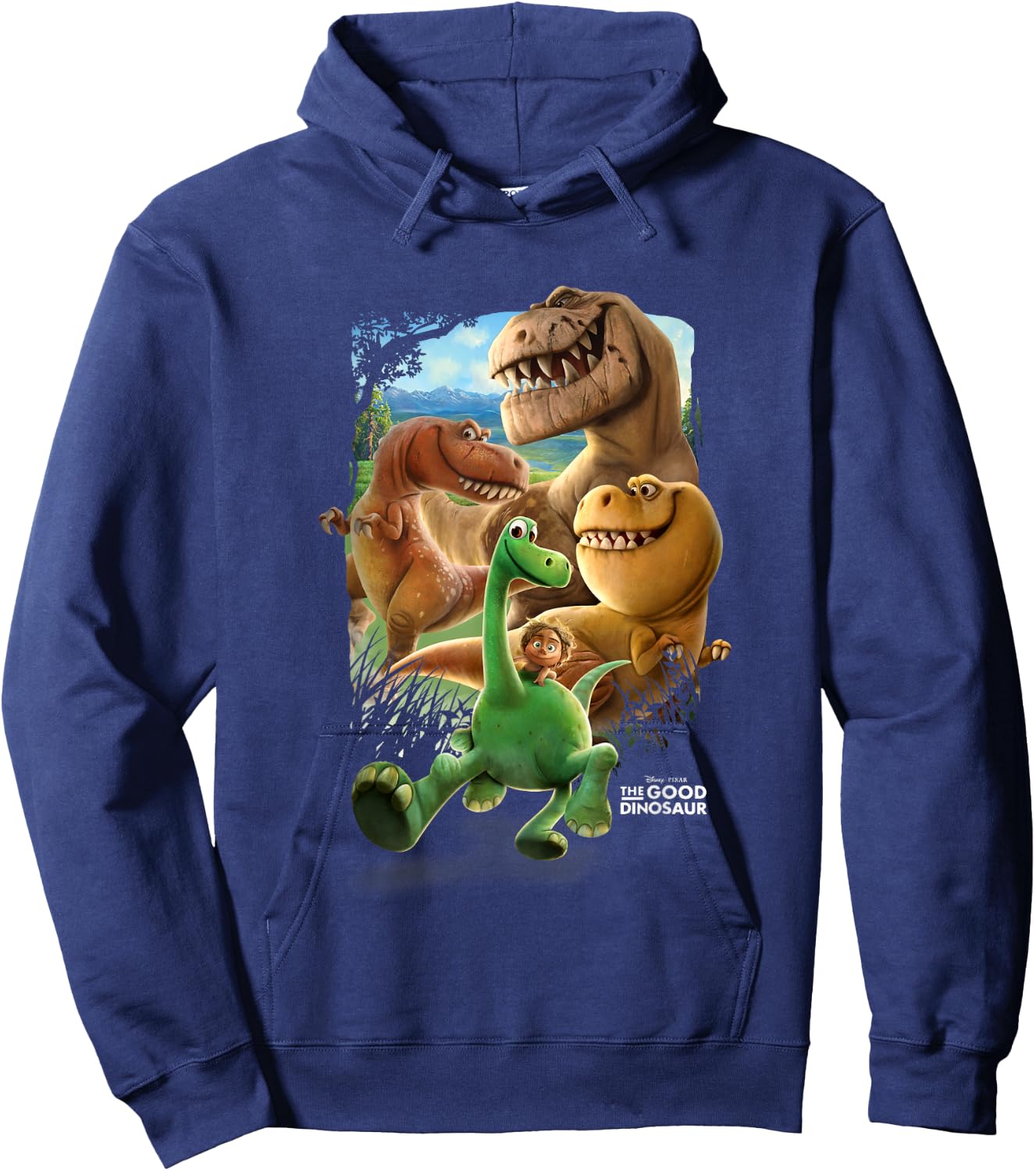 Disney Pixar The Good Dinosaur Main Characters Chest Poster Hoodie - Hoodie | Navy