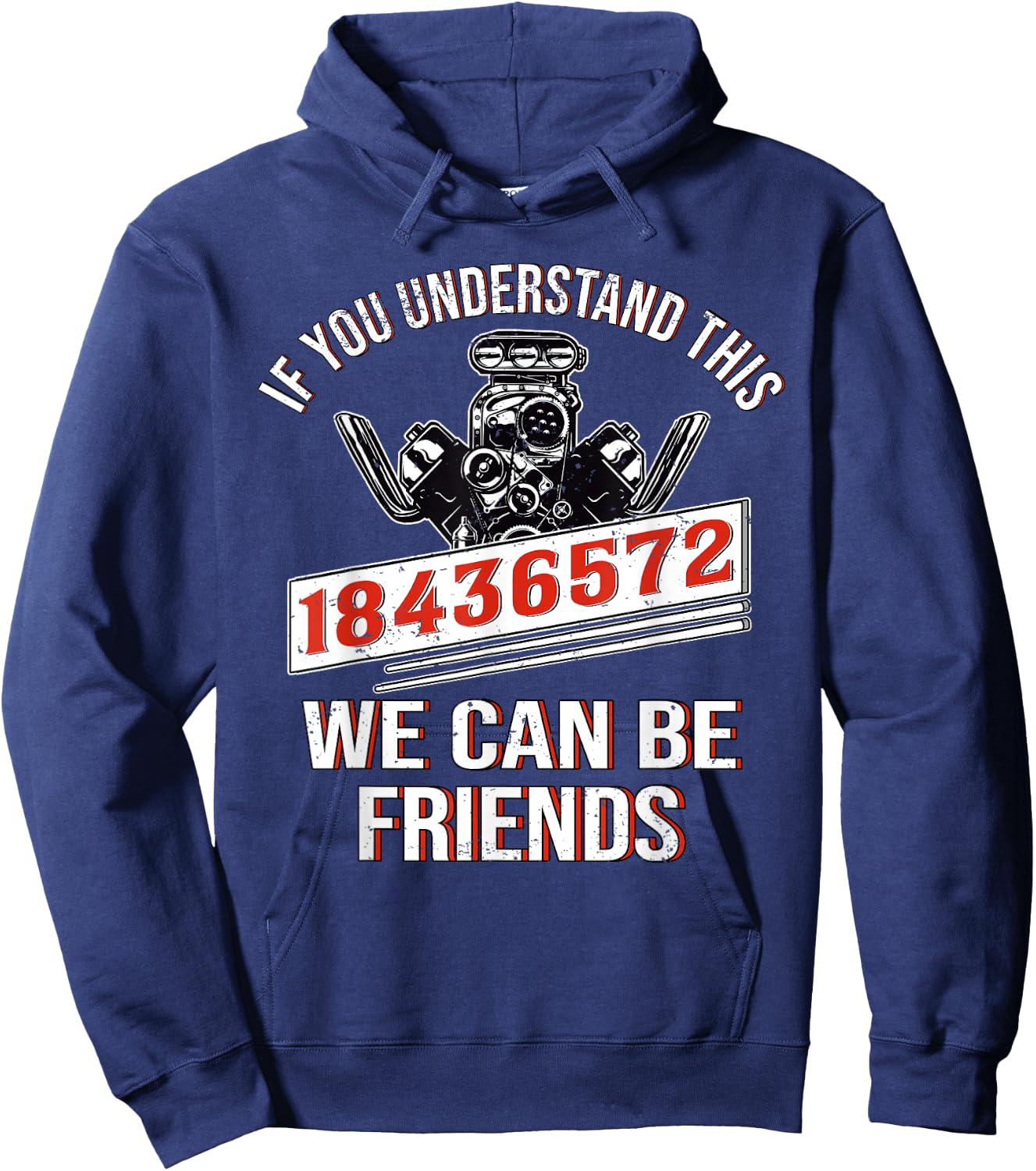 Mechanic Car Mechanic 18436572 V8 Mechanic Hoodie - Hoodie | Navy