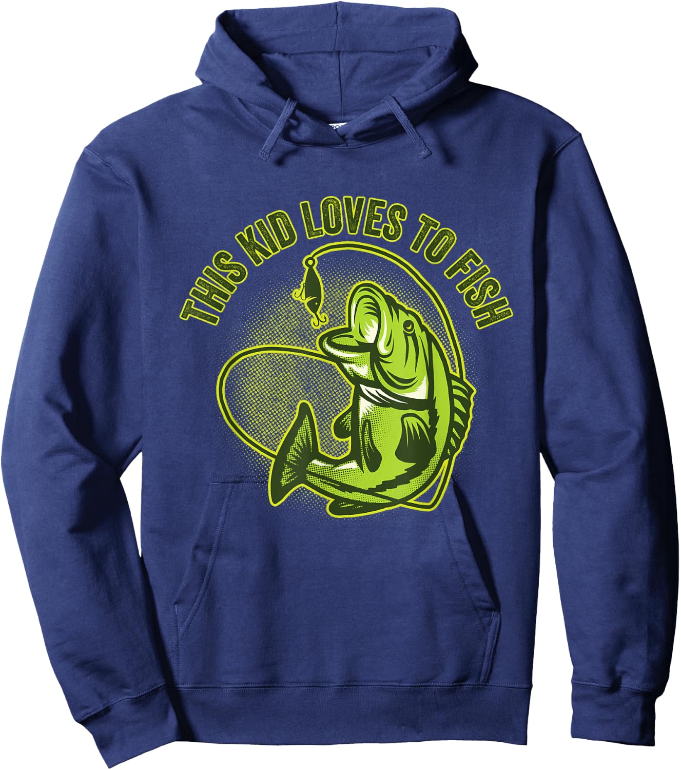 This Kid Loves To Fish Heart Fishing Gift Hoodie - Hoodie | Navy