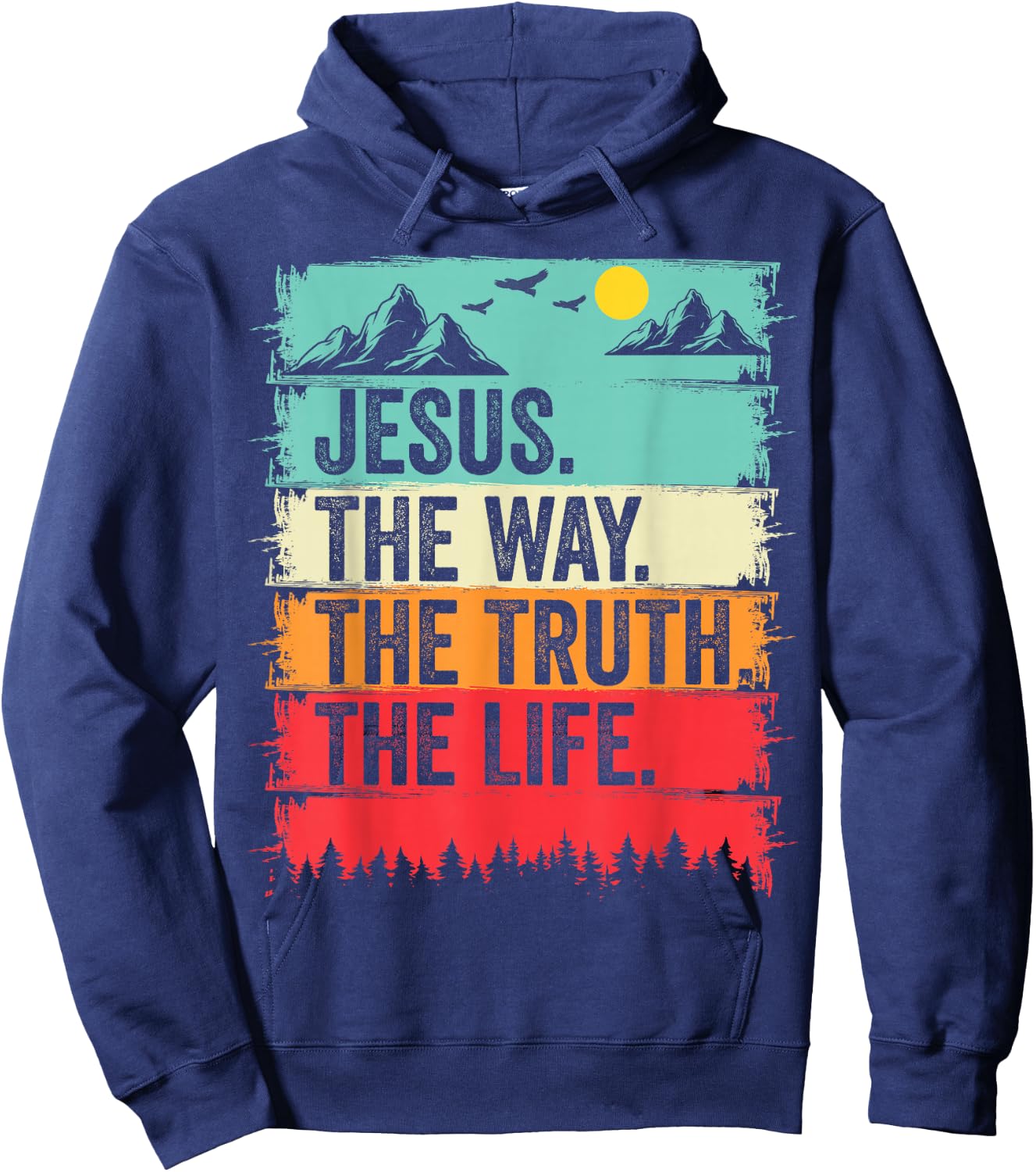 Jesus The Way Truth Life Bible Verse Christian Worship Hoodie - Hoodie | Navy