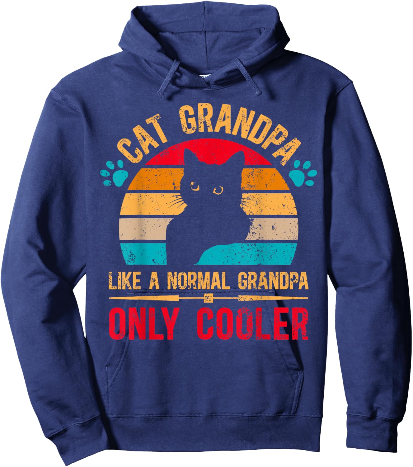Cat Grandpa Cooler Cat Lover Grandpa Cat Grandfather Hoodie - Hoodie | Navy