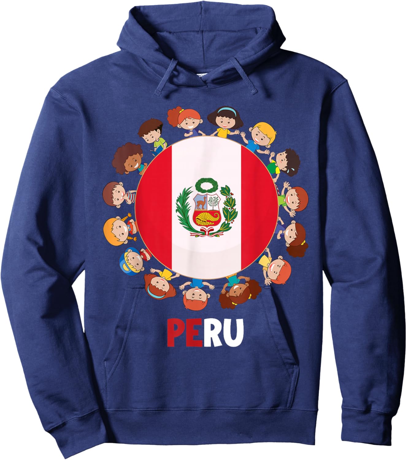 Peruvian Flag Hispanic Heritage Month Peru Kids Boys Girls Hoodie - Hoodie | Navy