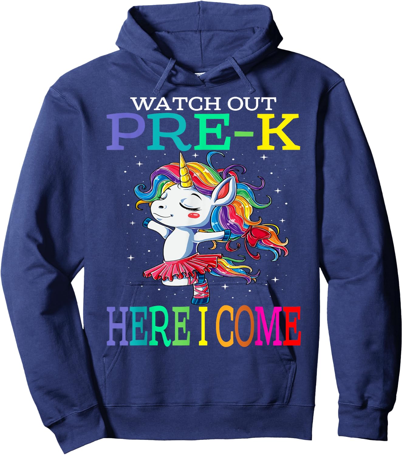 Watch Out Pre-K Here I Come Unicorn Back To School Hoodie - Hoodie | Navy