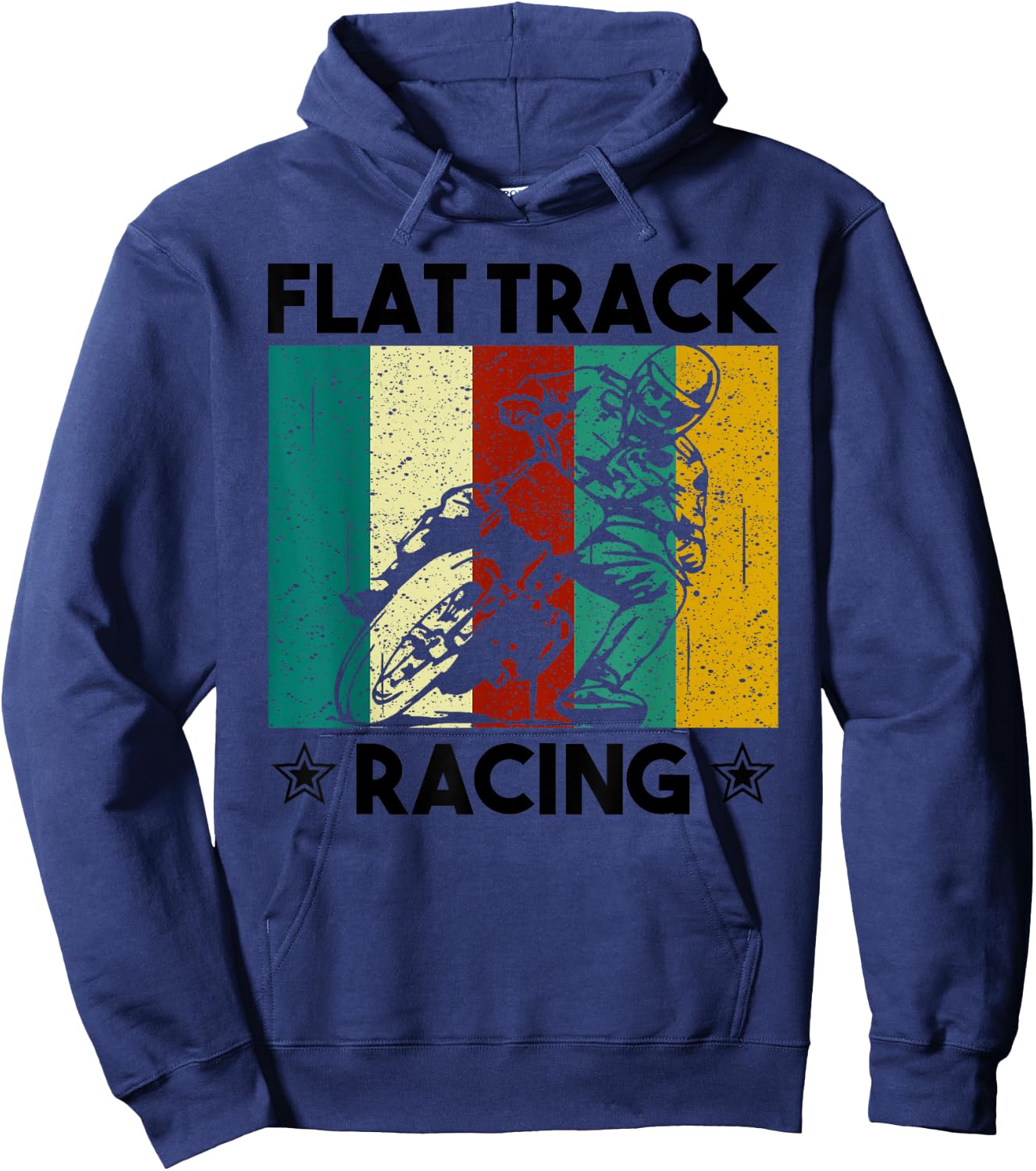 Vintage Flat Track Racing Gift Motorcycle Racer Men Women Hoodie - Hoodie | Navy