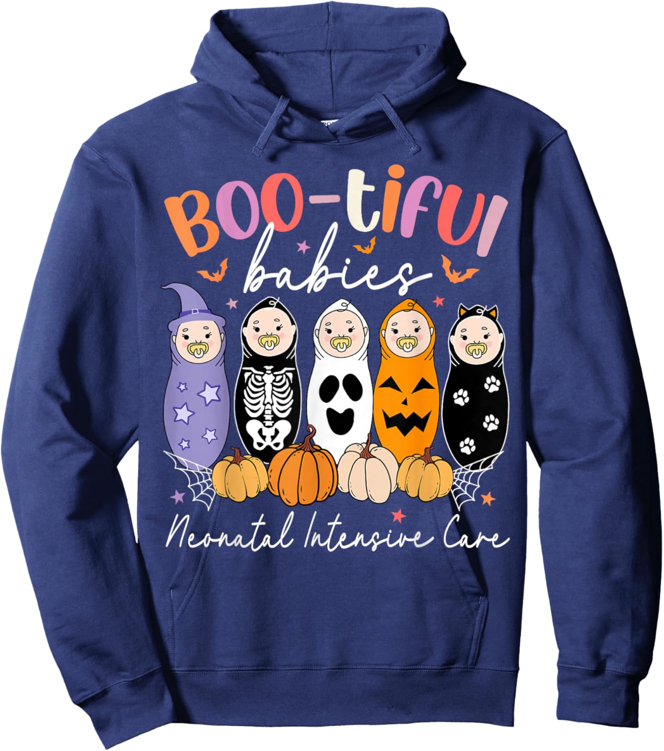 Bootiful Babies Neonatal Intensive Care NICU Nurse Halloween Hoodie - Hoodie | Navy