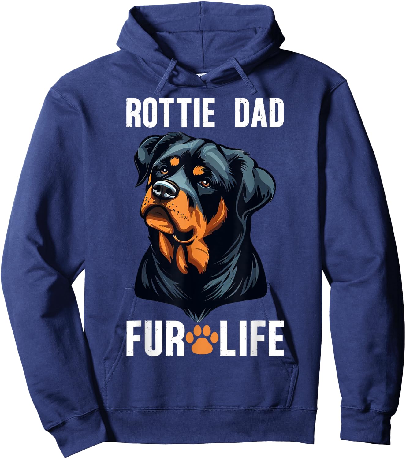 Rottie Dad Fur Life Retro Rottweiler Hoodie - Hoodie | Navy