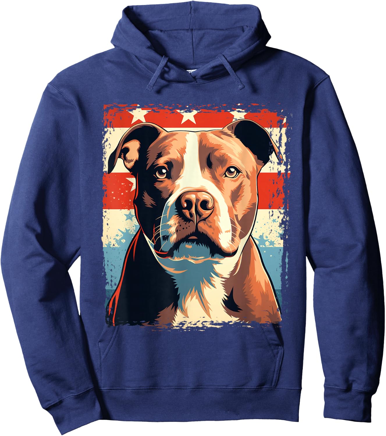 American Pitbull Terrier USA Pop Art Portrait for Dog Owners Hoodie - Hoodie | Navy