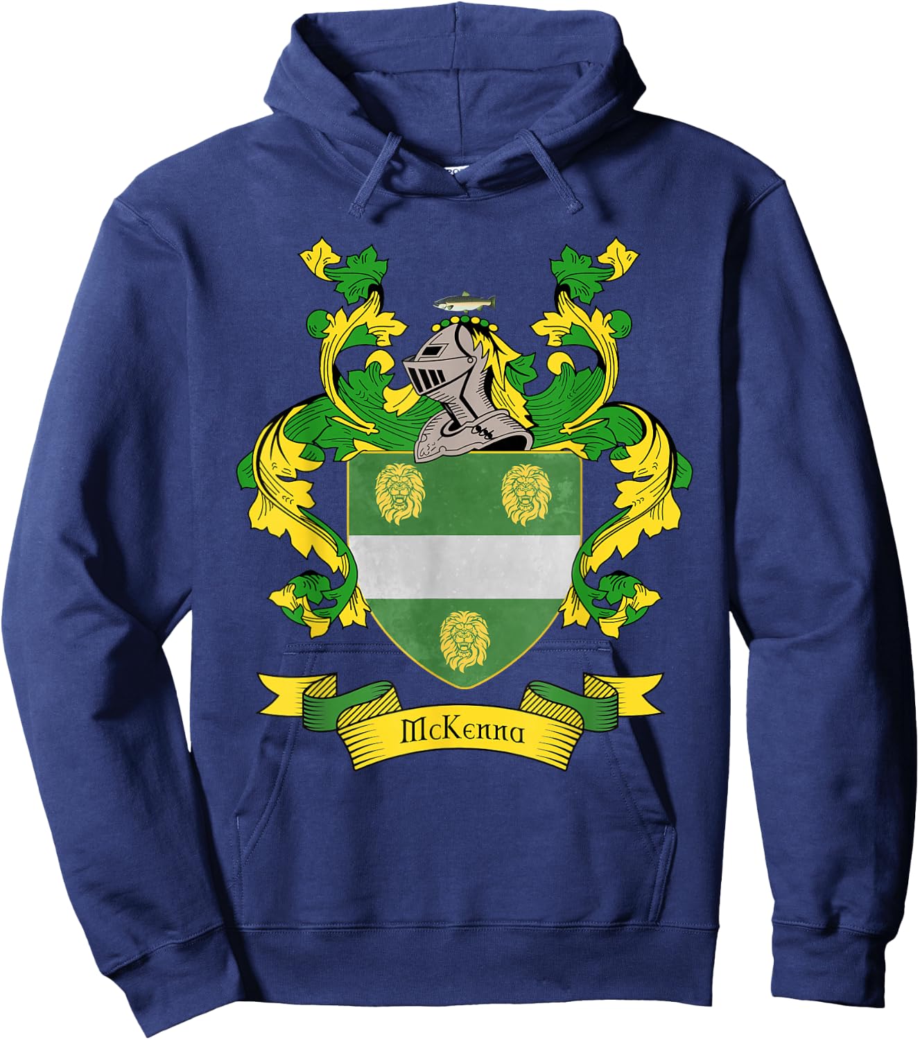 McKenna Coat of Arms | McKenna Surname Family Crest Hoodie - Hoodie | Navy
