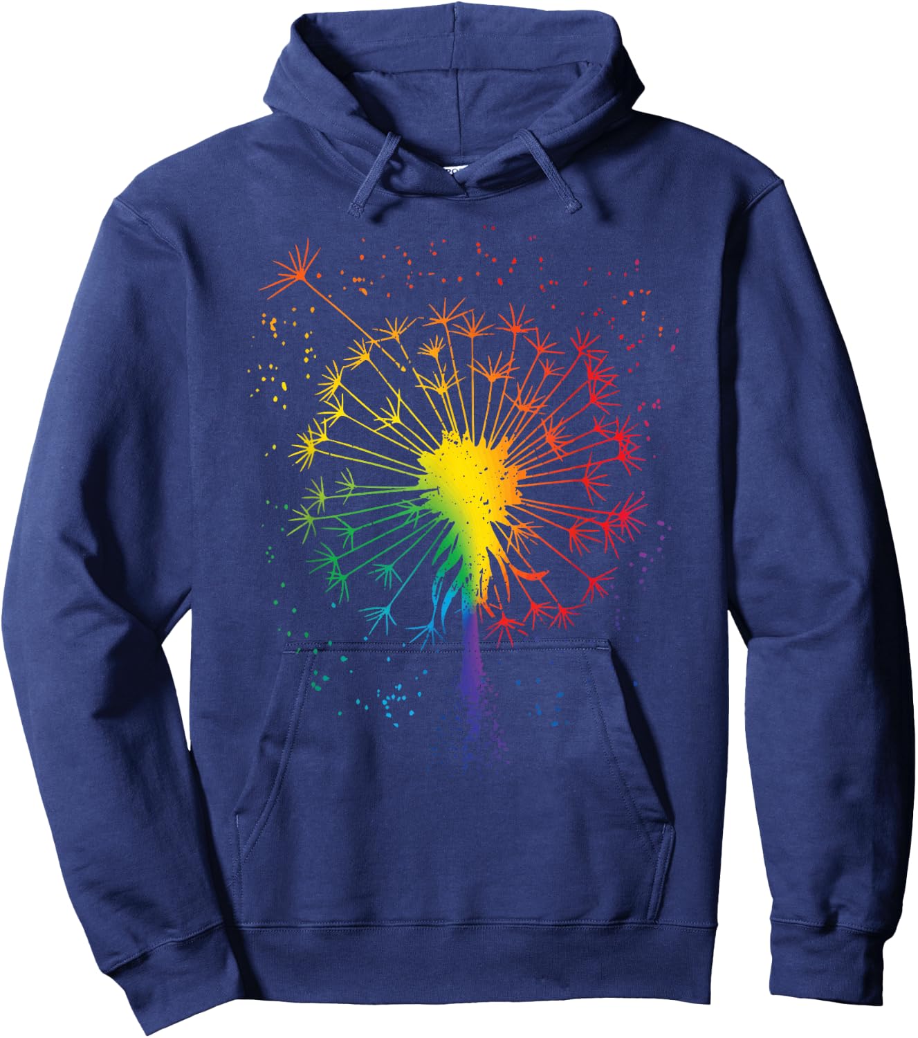 Just Dandelion Dandelion Garden Breathe Rainbow Flower Hoodie - Hoodie | Navy