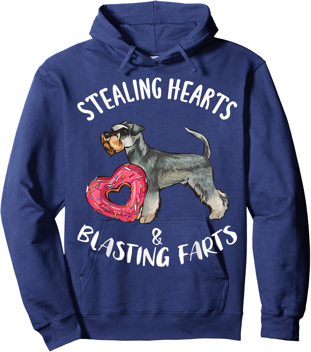 Stealing Hearts Blasting Farts Miniature Schnauzer Dog Men Women Kids Hoodie - Hoodie | Navy