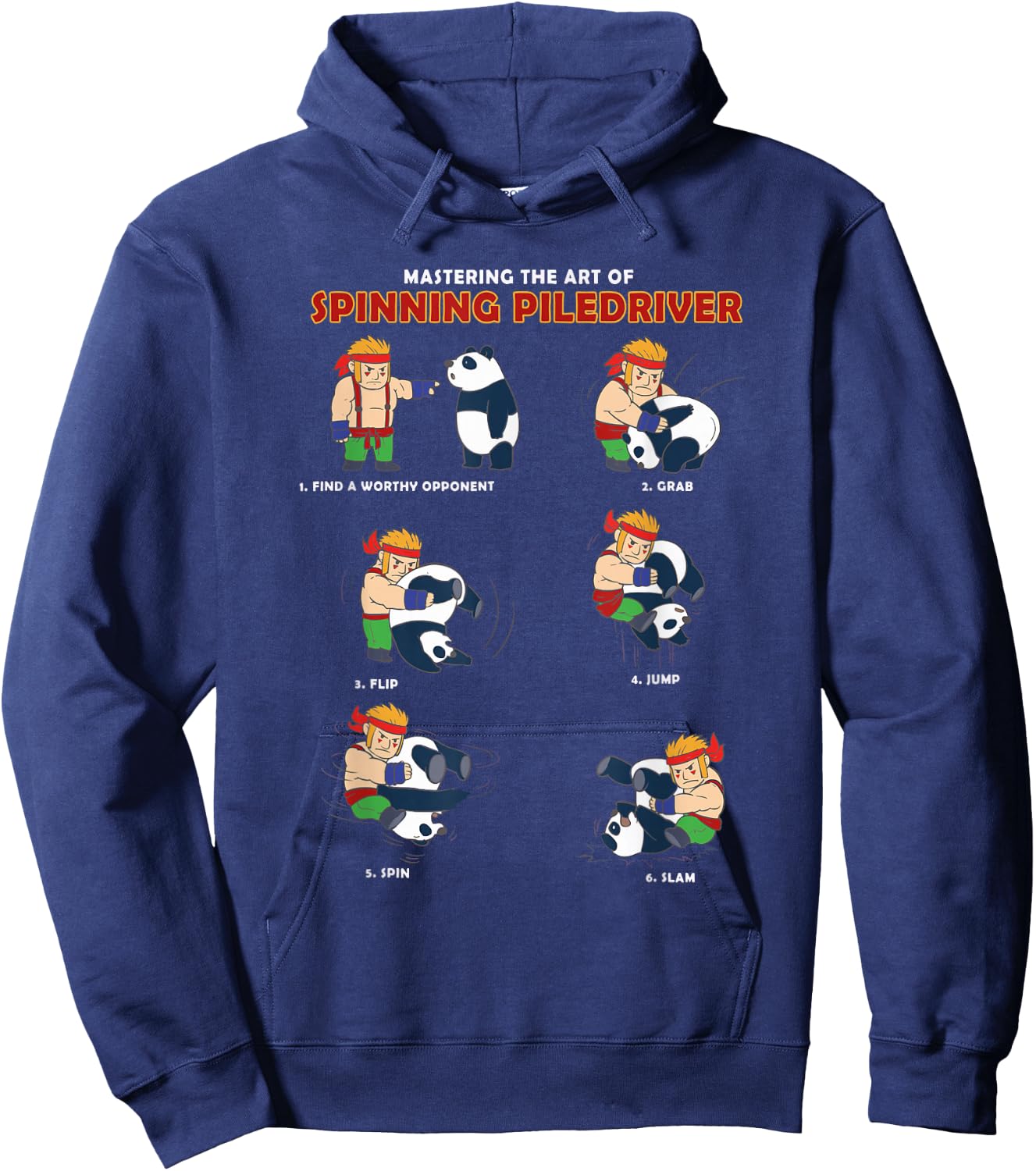 Funny Wrestling Panda Bear Outfit Coach Gift Hoodie - Hoodie | Navy
