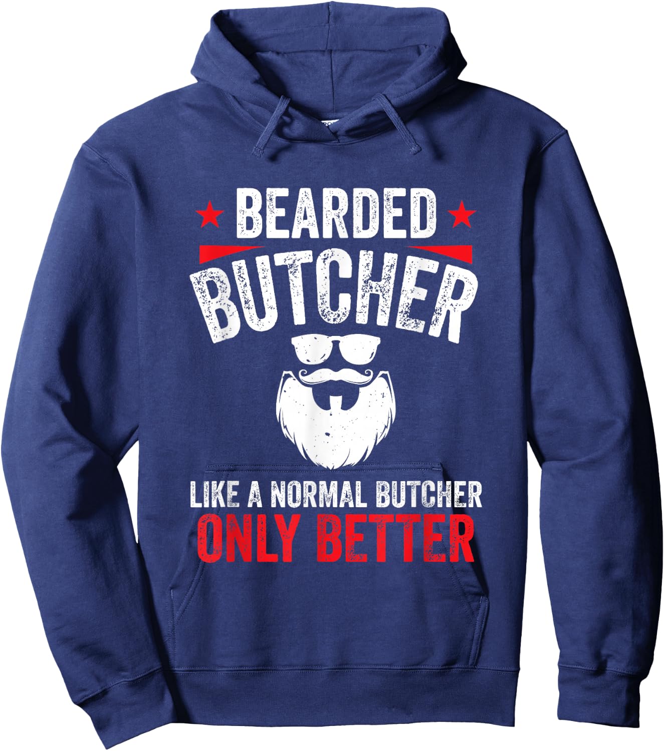 Beef Funny Cool Butchery Bearded Butcher Like Normal Hoodie - Hoodie | Navy