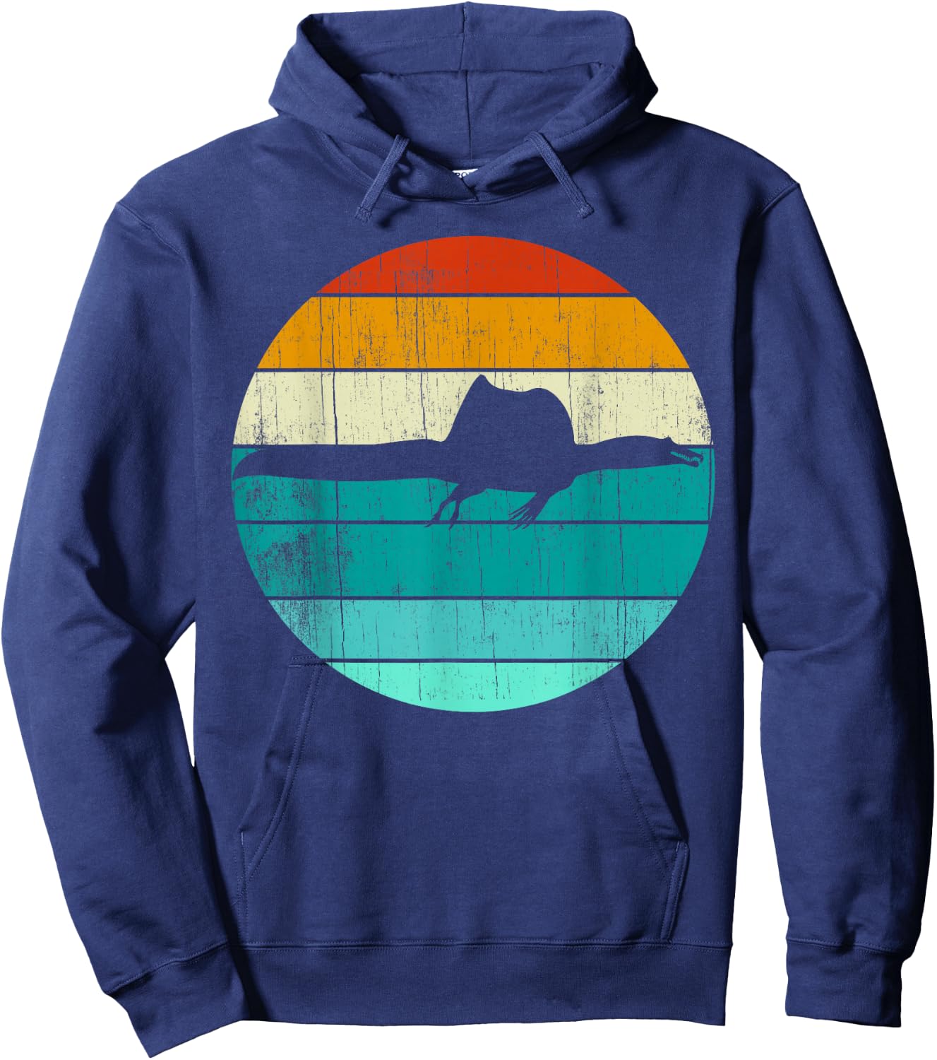 Spinosaurus Vintage Retro Sunset - Dinosaur Lover Hoodie - Hoodie | Navy