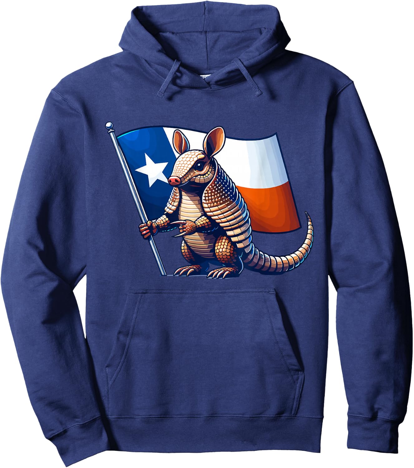 Armadillo with the Flag of Texas Hoodie - Hoodie | Navy