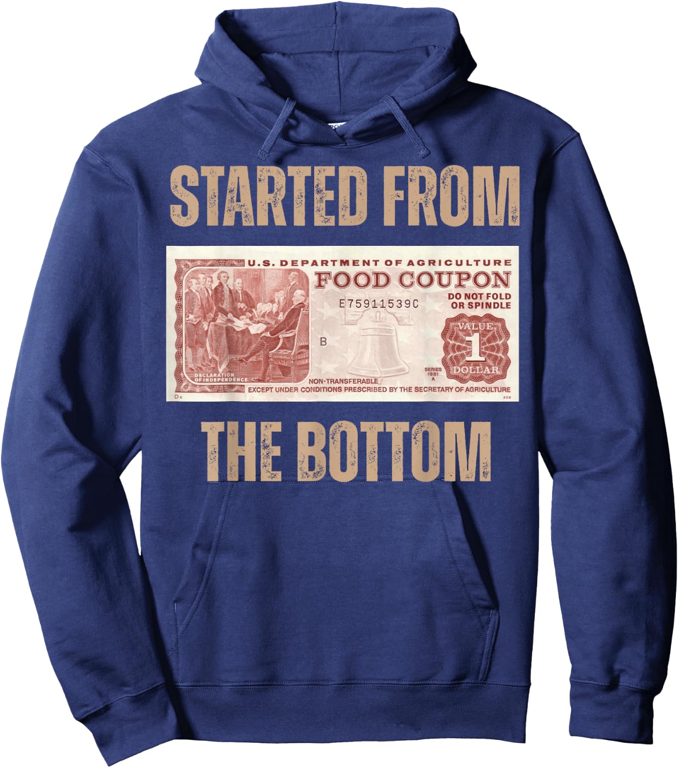 Started from Food Stamp Amounts In Each State the bottom Hoodie - Hoodie | Navy