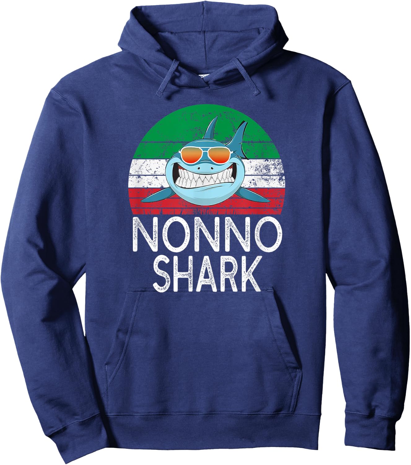 Nonno Shark Italian Grandpa Funny Vintage Hoodie - Hoodie | Navy
