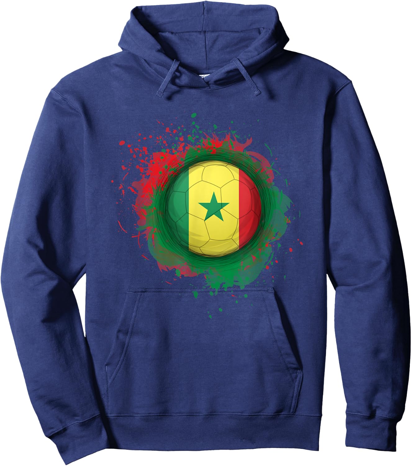 Proud Heritage Senegal Flag Soccer Ball Hoodie - Hoodie | Navy