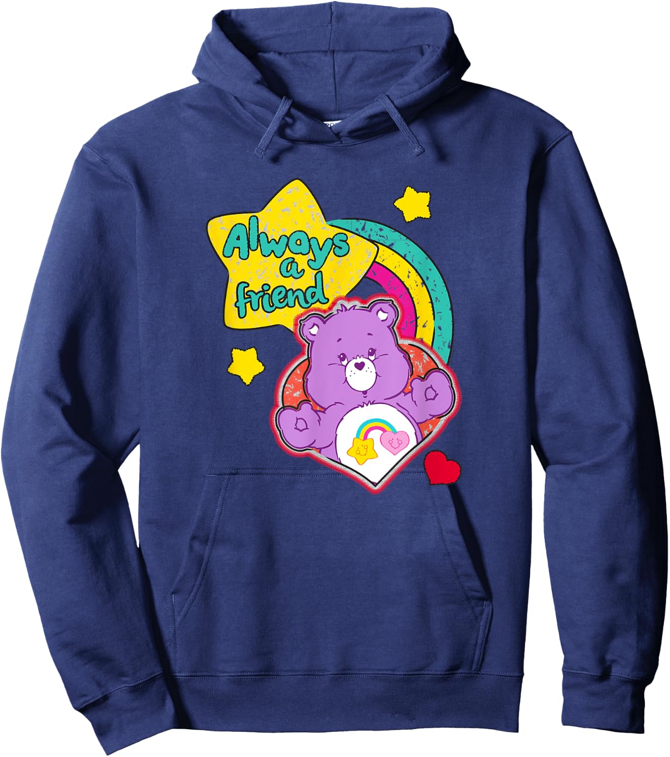 Care Bears Always a Friend Best Friend Bear Retro Cartoon Hoodie - Hoodie | Navy