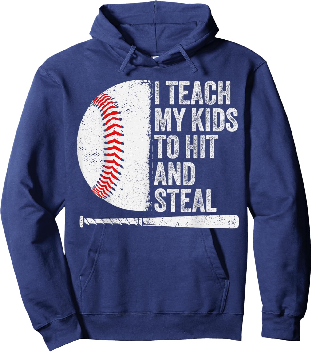 Funny Baseball Mom I Teach My Kids To Hit And Steal Hoodie - Hoodie | Navy