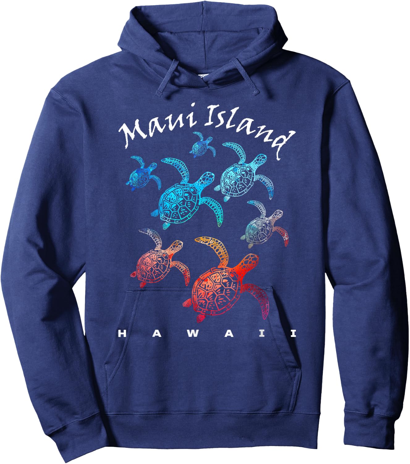 MAUI ISLAND HAWAII Beach Vacation Trip Vintage Sea Turtles Hoodie - Hoodie | Navy