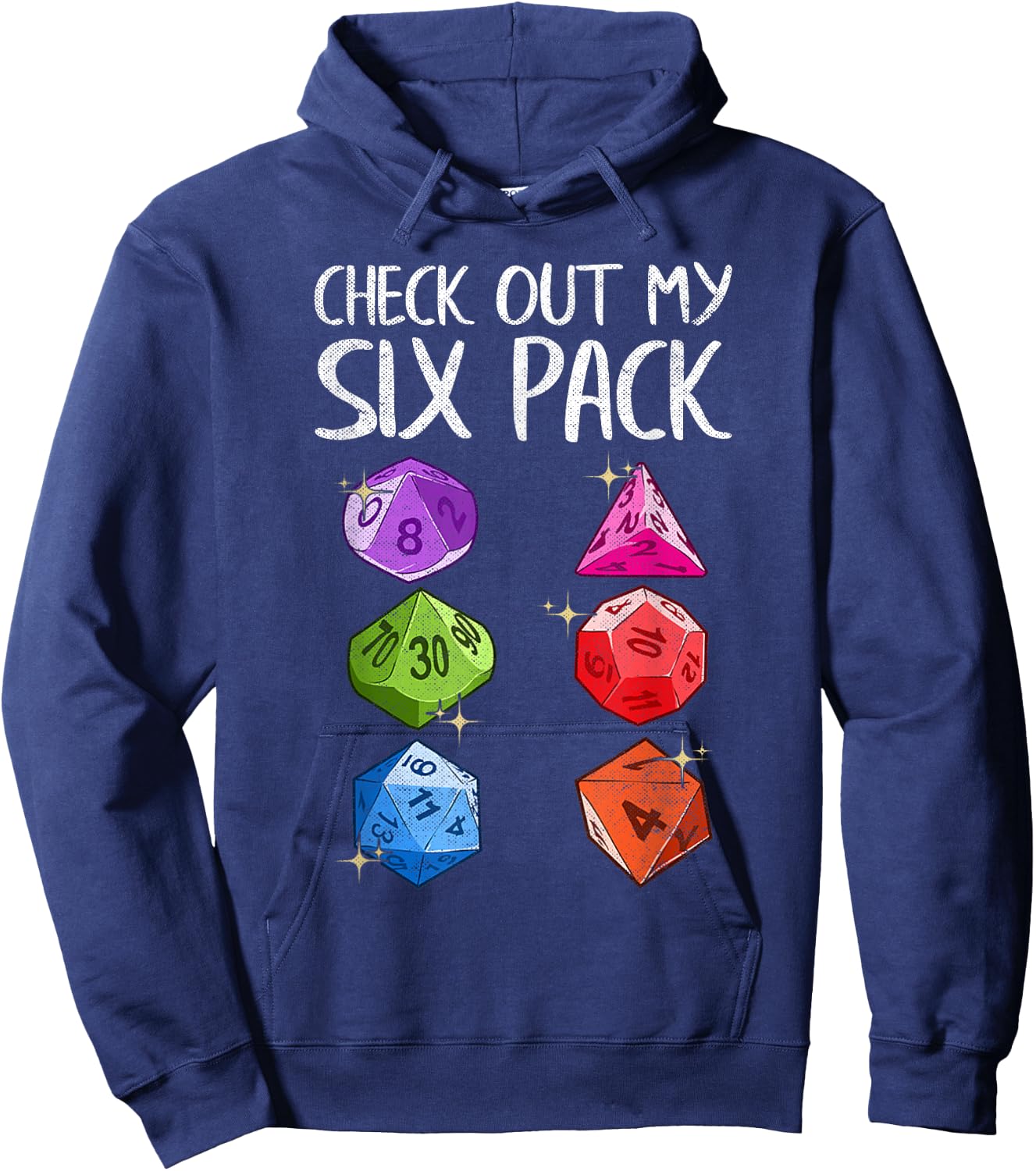 Check Out My Six Pack Gaming Dice Joke Funny Gamer Nerd Gift Hoodie - Hoodie | Navy
