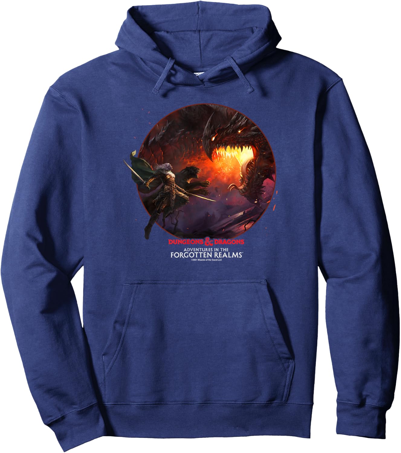 Magic: The Gathering D&D Drizzt Do'Urden Dragon Fight Hoodie - Hoodie | Navy