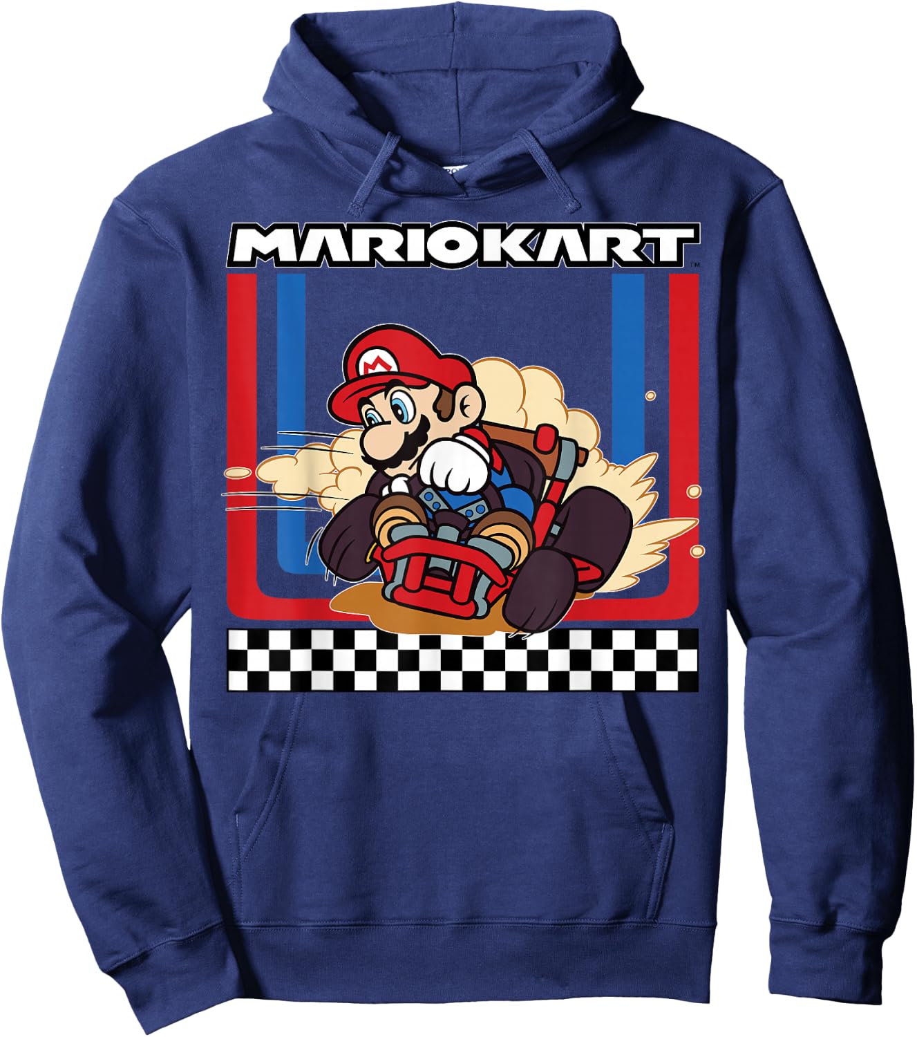 Mario Kart Racing Mario Wins The Gold Vintage Drifter Hoodie - Hoodie | Navy