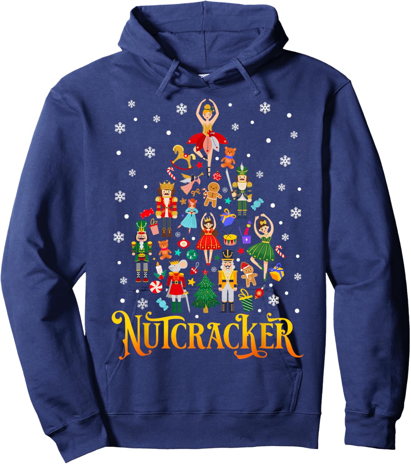 Vintage Christmas Nutcracker Squad Matching Family Christmas Hoodie - Hoodie | Navy