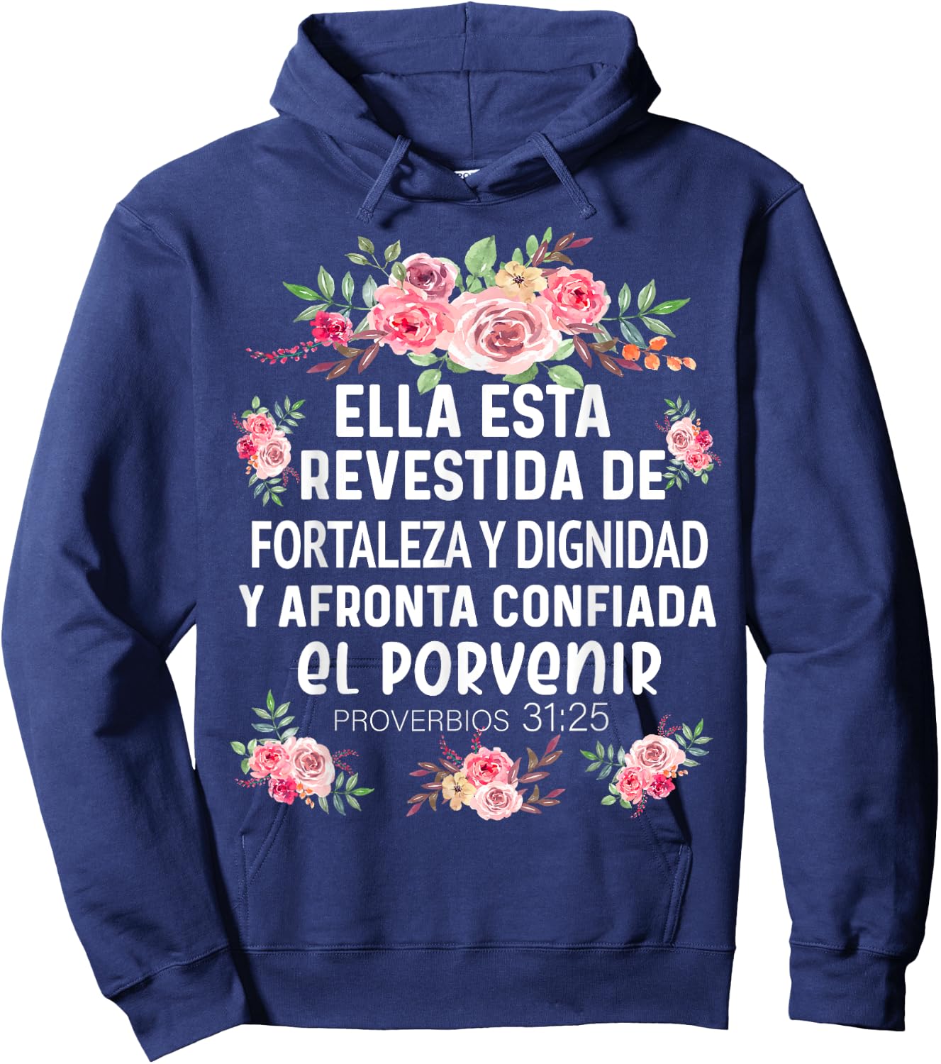 Camiseta cristiana en espanol Versiculo Spanish Christians Hoodie - Hoodie | Navy