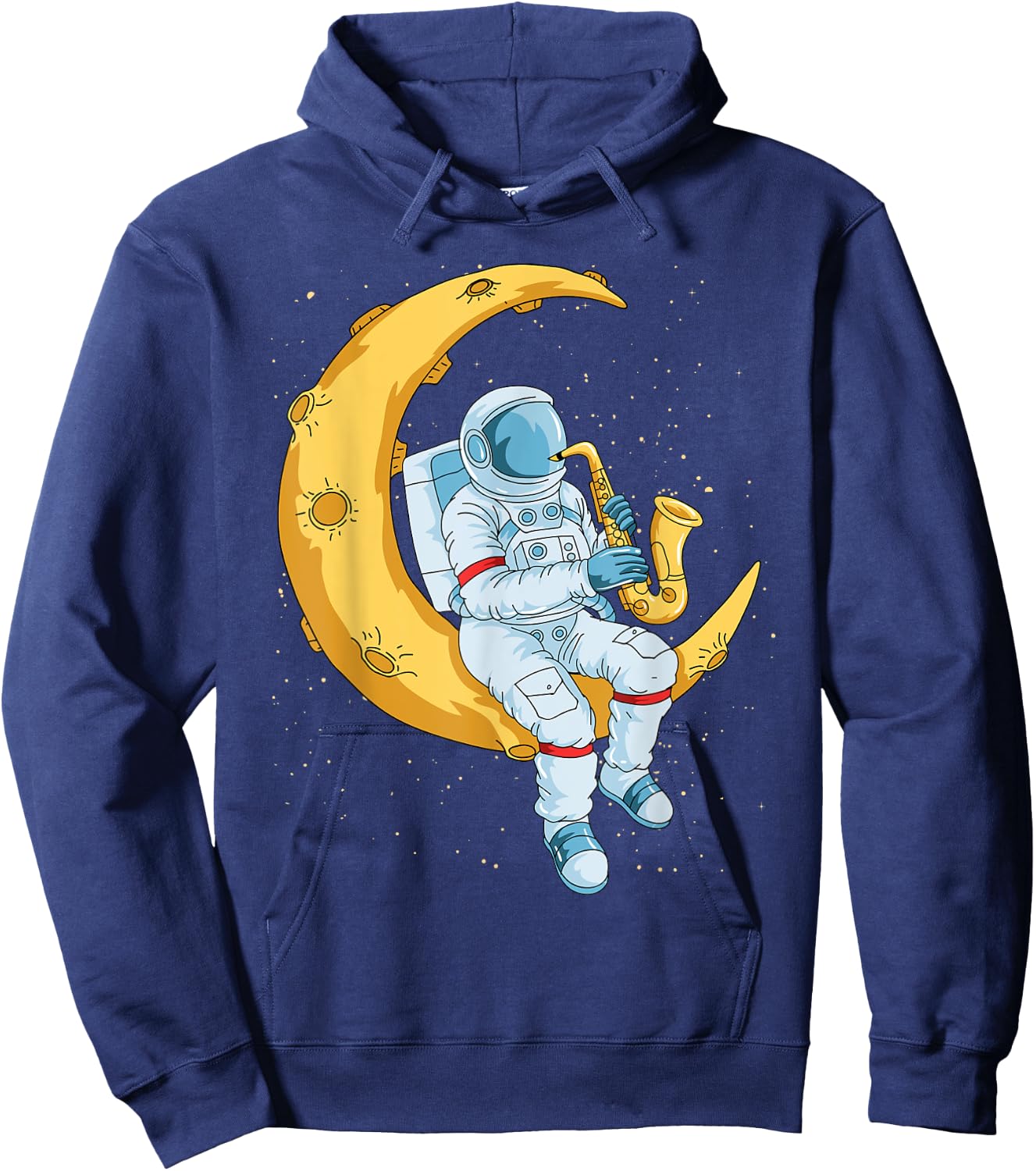 Saxophone Player Astronaut Saxophonist Moon Jazz Musician Hoodie - Hoodie | Navy