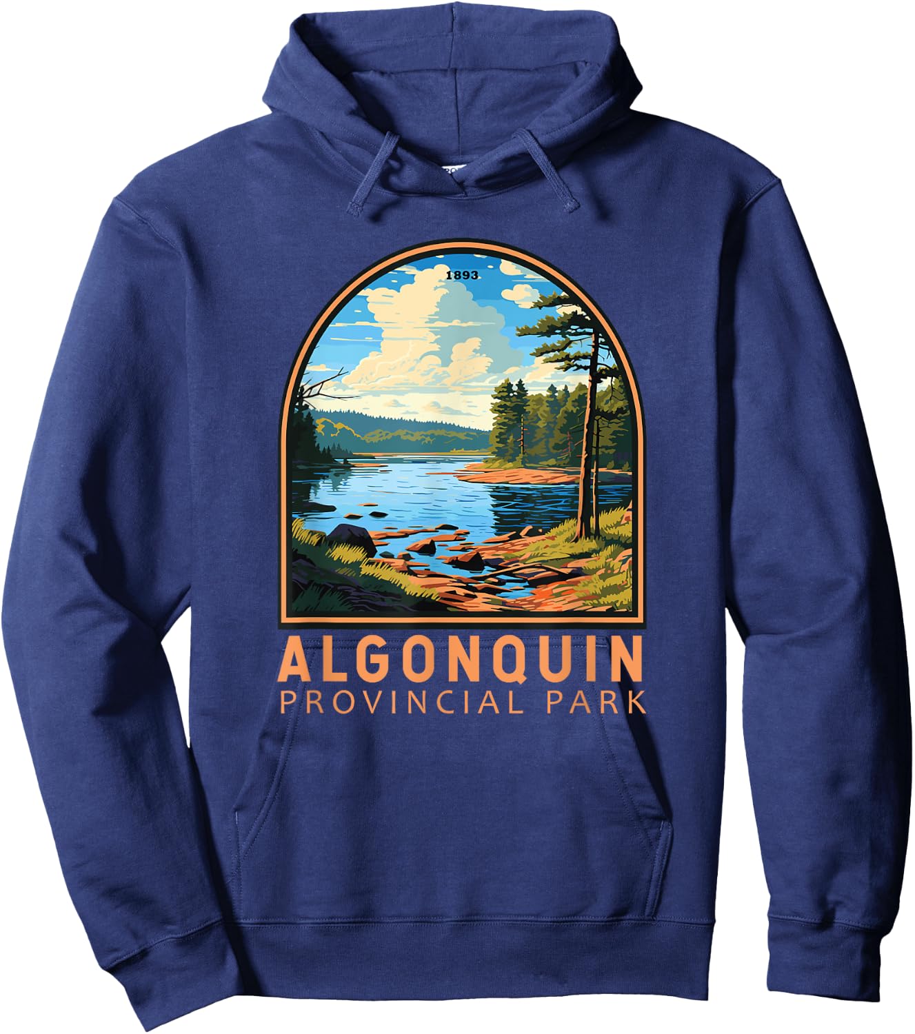 Algonquin Provincial Park Canada Vintage Emblem Hoodie - Hoodie | Navy