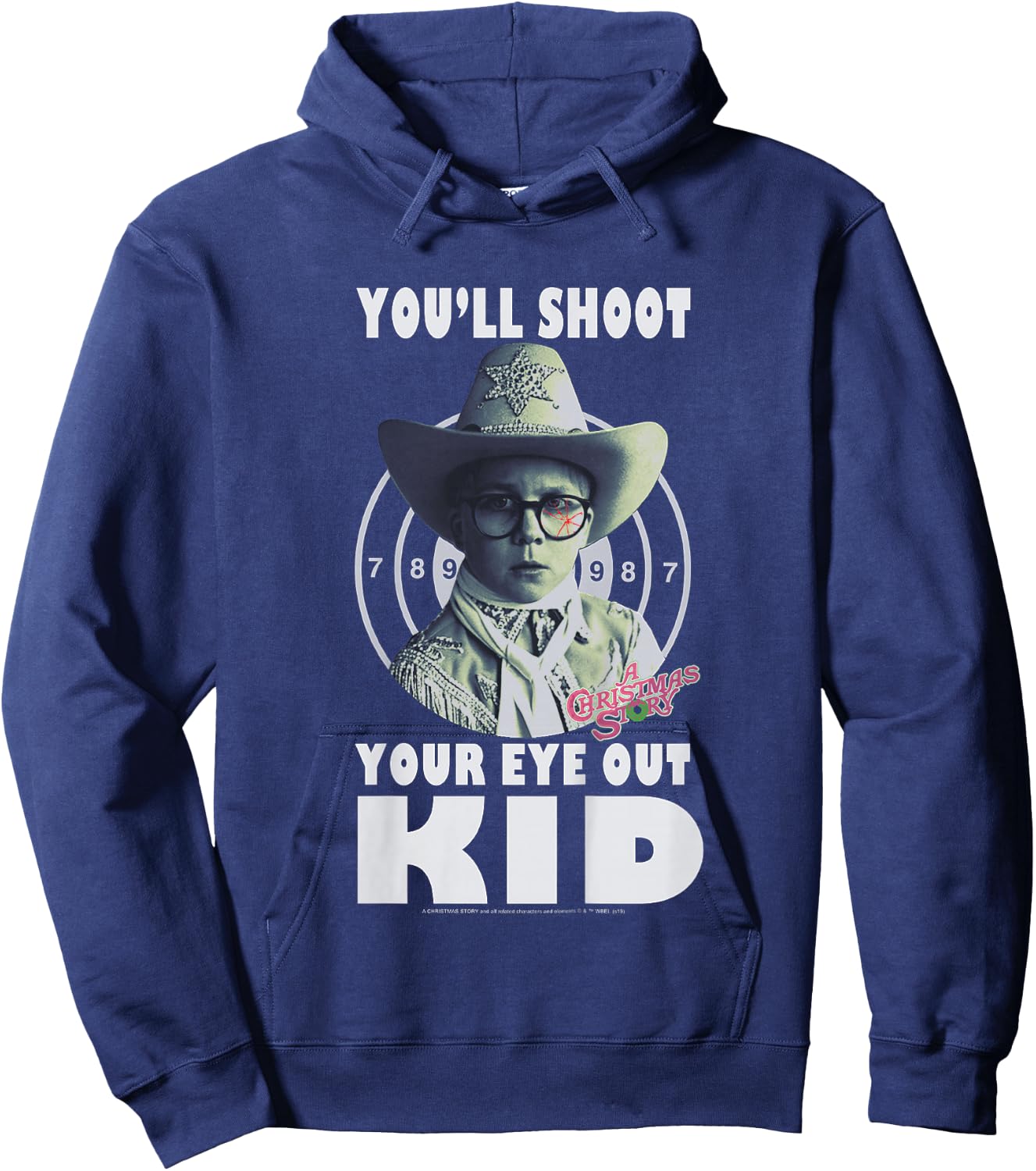 Kids A Christmas Story Ralphie You'll Shoot Your Eye Out Kid Hoodie - Hoodie | Navy