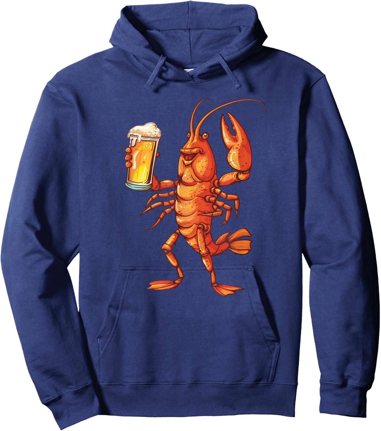 Crawfish Drinking Beer Lover Cajun Food Crawfish And Beer Hoodie - Hoodie | Navy