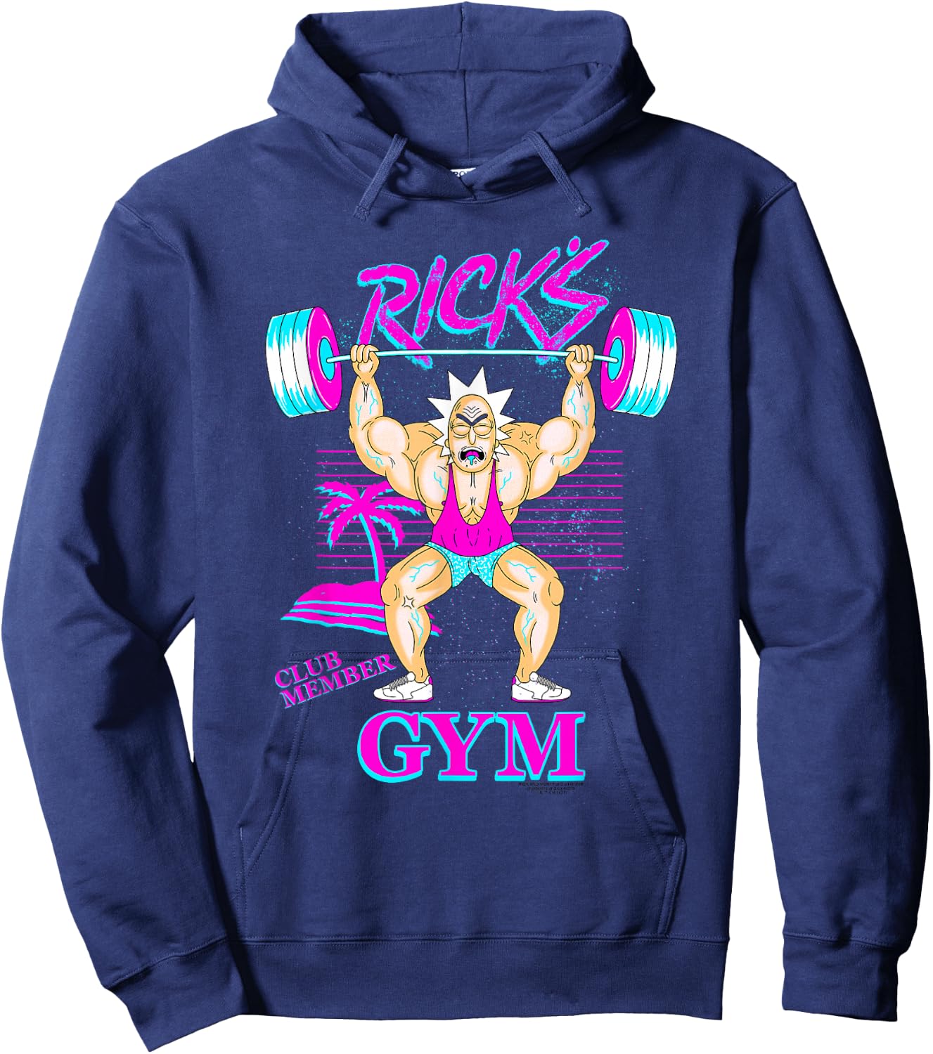 Rick and Morty Rick's Gym Hoodie - Hoodie | Navy