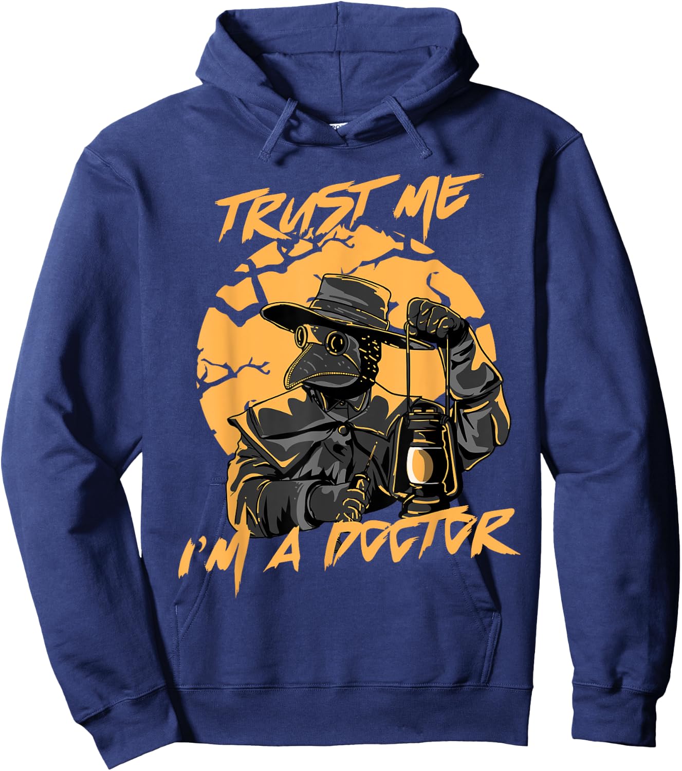 Trust Me I'm A Doctor Steampunk Medieval Raven Plague Doctor Hoodie - Hoodie | Navy