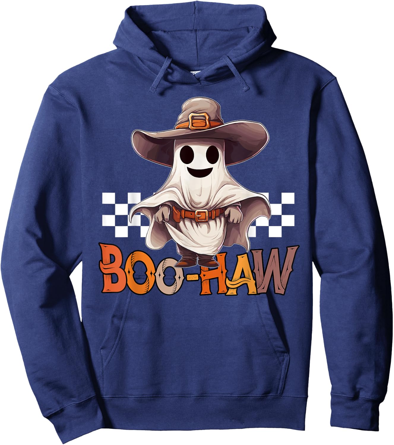 BOO-HAW Cowboy Ghost Country Western Halloween Men Women Hoodie - Hoodie | Navy