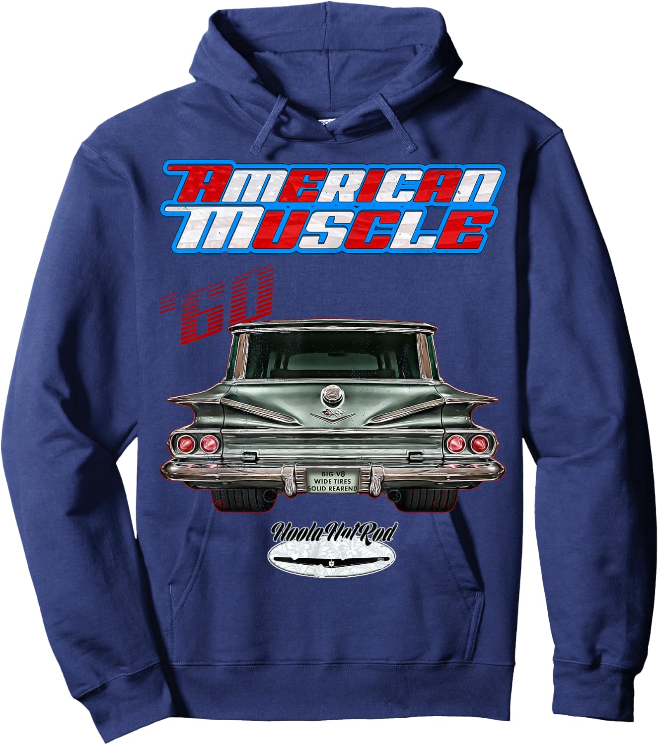 1960 Impala,Belair,Parkwood,Rockabilly,rusty,distressed,deco Hoodie - Hoodie | Navy