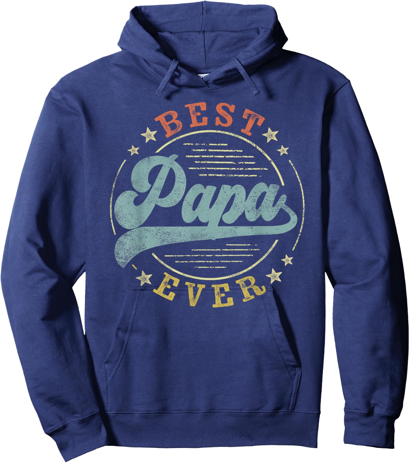Best Papa Ever Father's Day Papa Gifts Vintage Emblem Hoodie - Hoodie | Navy