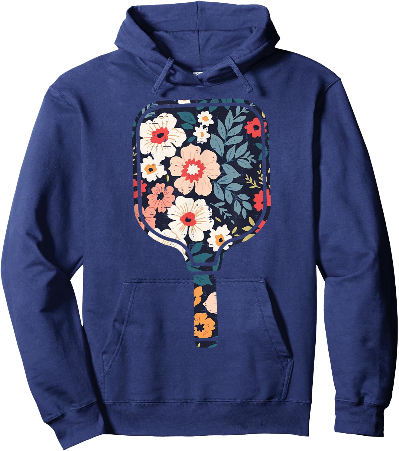Pickle Ball Paddle Flowers Pickleball Racket Women Girls Kid Hoodie - Hoodie | Navy